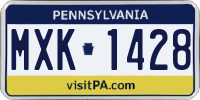 PA license plate MXK1428