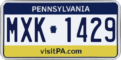 PA license plate MXK1429