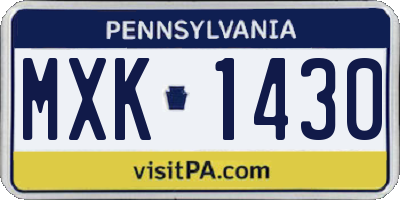 PA license plate MXK1430