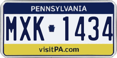 PA license plate MXK1434