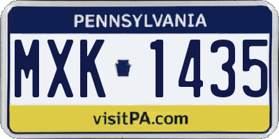 PA license plate MXK1435