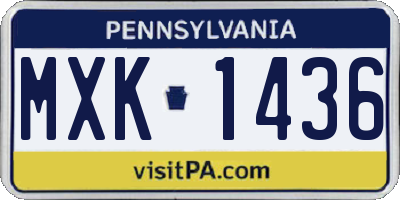 PA license plate MXK1436