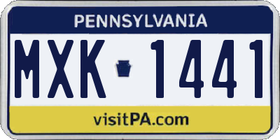 PA license plate MXK1441