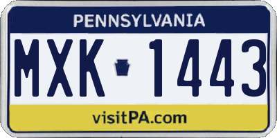PA license plate MXK1443