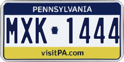 PA license plate MXK1444