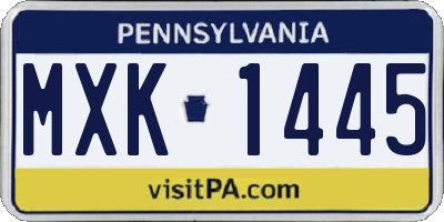 PA license plate MXK1445