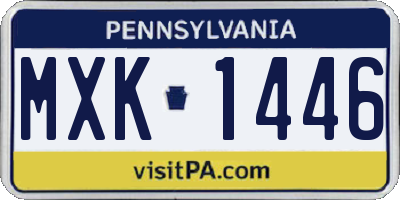 PA license plate MXK1446