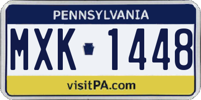 PA license plate MXK1448