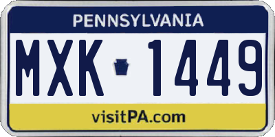 PA license plate MXK1449