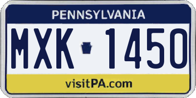 PA license plate MXK1450