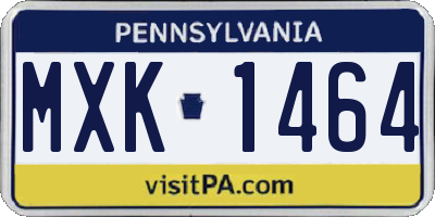 PA license plate MXK1464