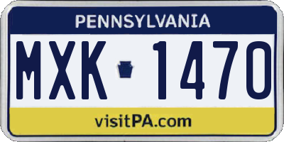 PA license plate MXK1470