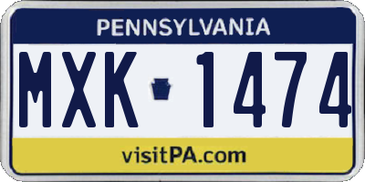 PA license plate MXK1474