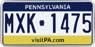 PA license plate MXK1475
