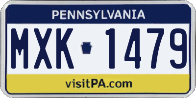 PA license plate MXK1479