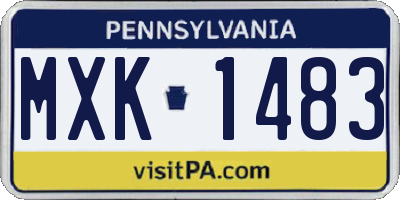PA license plate MXK1483
