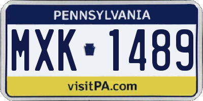 PA license plate MXK1489