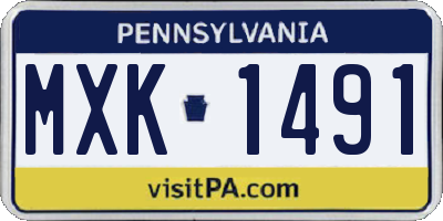 PA license plate MXK1491
