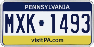 PA license plate MXK1493