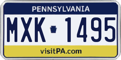 PA license plate MXK1495