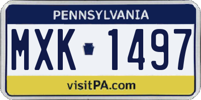 PA license plate MXK1497