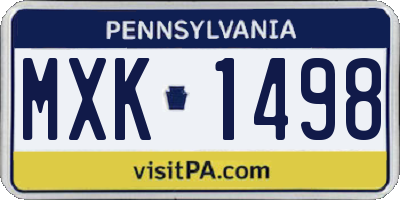 PA license plate MXK1498