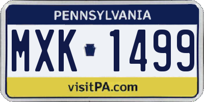 PA license plate MXK1499