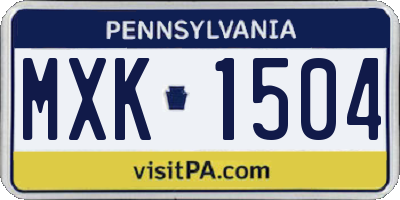 PA license plate MXK1504