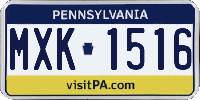 PA license plate MXK1516