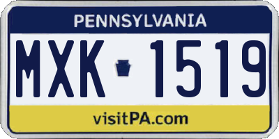 PA license plate MXK1519
