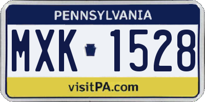 PA license plate MXK1528