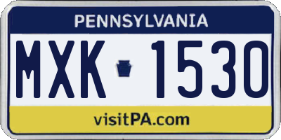 PA license plate MXK1530