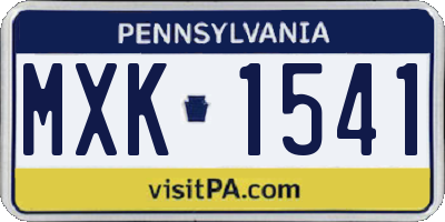 PA license plate MXK1541