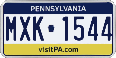 PA license plate MXK1544