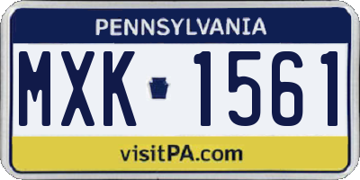 PA license plate MXK1561