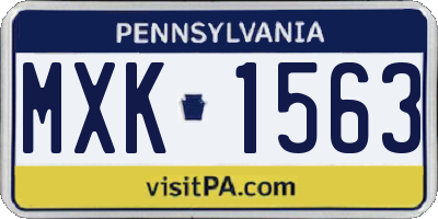 PA license plate MXK1563