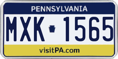 PA license plate MXK1565