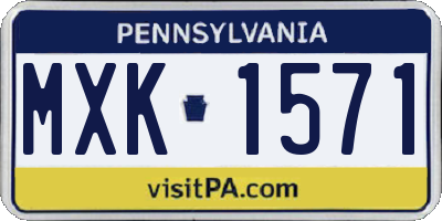 PA license plate MXK1571