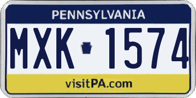 PA license plate MXK1574
