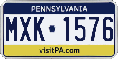 PA license plate MXK1576