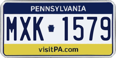 PA license plate MXK1579