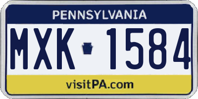 PA license plate MXK1584