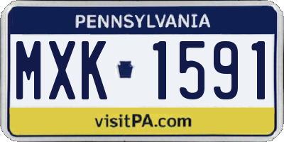 PA license plate MXK1591