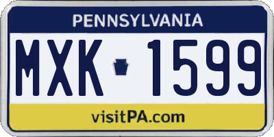 PA license plate MXK1599