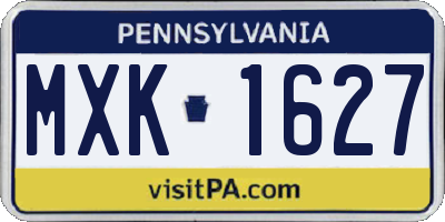 PA license plate MXK1627