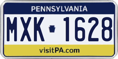 PA license plate MXK1628