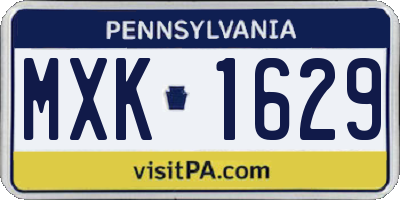 PA license plate MXK1629