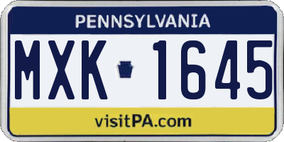 PA license plate MXK1645