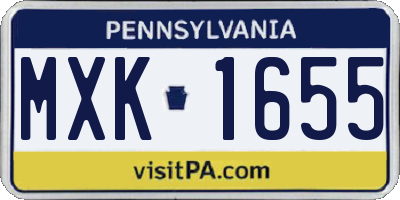 PA license plate MXK1655