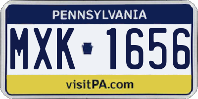 PA license plate MXK1656